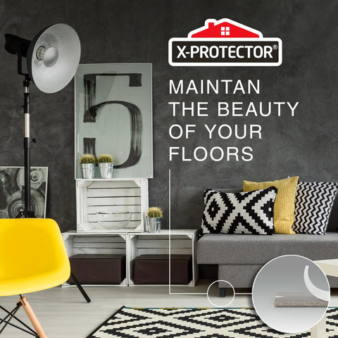 Heavy Duty No Sweat Adhesive Felt Furniture Pads, 20 Pack Of 6 Half Inch Non Scratch Strips on floor to protect hardwood.