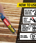 Premium Polyurethane Construction Adhesive 10 Fl Oz Cartridge 1 Pack 3X Stronger Bond application instructions on wood surface