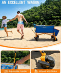 Heavy Duty 3 In 1 Love Seat Wagon Cart With Detachable Cooler Bag Dual Seats For Two Adults 500 Lb Capacity on beach