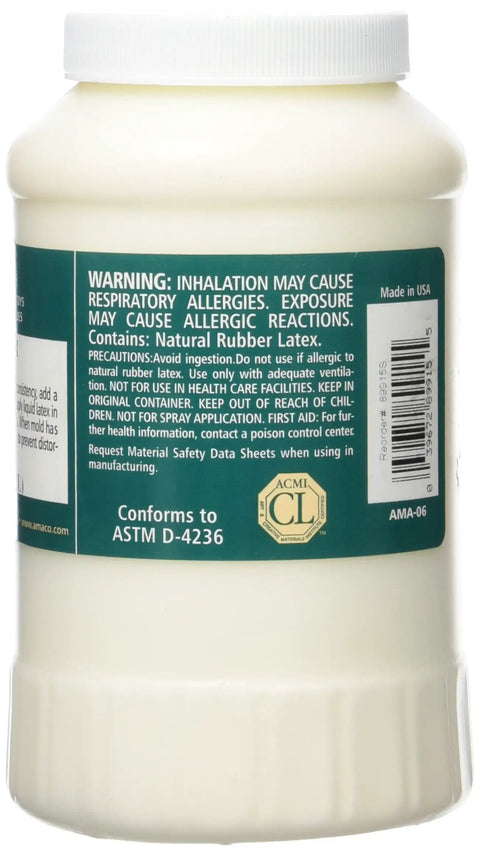 White Rubber Latex For Mold Making, Quick Set, Flexible And Durable, Reusable Molds, 16 oz bottle, product label shown