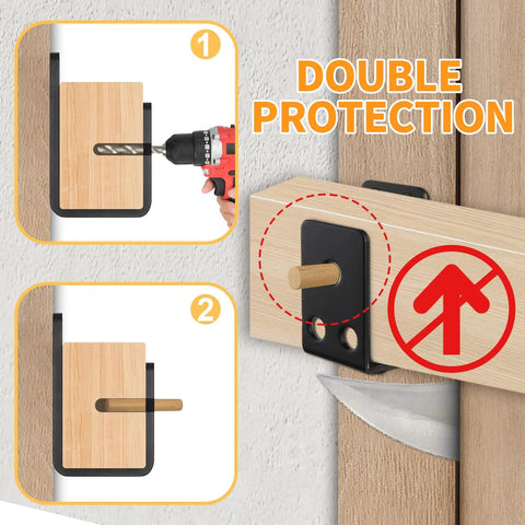 Heavy Duty Door Security Bar Brackets Four Pack Open U Bar Holders Fits 2x4 Lumber For Home Garage Barn Shed Gate Security Black Iron