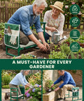 Elderly couple using Beefy 500LB Capacity Garden Kneeler And Seat Two In One Garden Bench Foldable Stool in a garden setting.