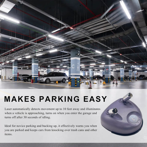 Dual Laser Garage Parking Sensor With AC Adapter And 360 Degree Adjustable Arms to help parking in garage with laser detection and warning.