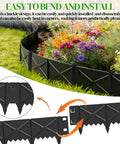 Six Pack Heavy Duty Metal Landscape Edging Kit With Hammer In Stakes For No Dig Garden Borders installed in flower bed