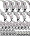Forty Pack Beefy Built Adjustable Stainless Steel Hose Clamps 10 To 70mm Worm Gear Duct Pipe Clamp Heavy Duty Radiator