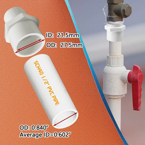 10Pcs White PVC Pipe Fittings 1/2 NPT Male Thread Adapters Socket X NPT Male For Sch40 PVC Pipe Couplers, plumbing install