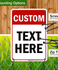 Custom Biz Sign 7x10 Inches Aluminum Sign For Indoor Outdoor Rust Free Fade Resistant 0.040 Aluminum Thickness With Pre Drilled Holes 3M EGP Reflective For Maximum Visibility Made In USA, mounted on fence