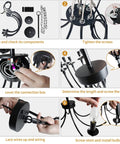 Installation steps for Six Light Farmhouse Chandelier Black Iron Finish Dope Dining Room Lighting Fixture With Classic Candle Style