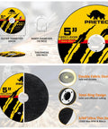 Five Inch Metal Cutting Discs Set for Angle Grinders, 125mm Thin Cut Off Wheels, Seven Eighths Inch Arbor, for Metal and Stainless