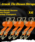 Beefy 2 Inch Ratchet Straps 15 Foot, 6 Pack, 4500 Lbs Break Strength with J Hooks, orange tie down straps for cargo and trailers