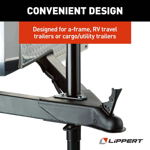 Quick Drop Tongue Jack For A-Frame Trailers, Cargo And Utility Trailers, And 5th Wheel RVs, installed on trailer frame