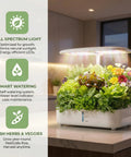 Smart Soilless Indoor Garden System With 12 Pods Hydroponics Kit Grow Herbs Year Round With 24W Full Spectrum LED Lights