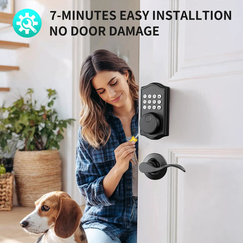 Tough As Nails Keyless Entry Door Lock With Handle Smart Fingerprint Deadbolt Keypad System No Sweat Auto Locking Straight Forward Install Fits Left Right Doors Rock Solid Security