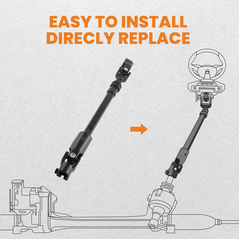 Side view: maXpeedingrods adjustable-length lower power steering column intermediate shaft for Jeep Cherokee Comanche Wagoneer