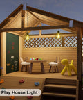 Playhouse patio with Solar Glass Pendant Light Outdoor Hanging Lamp With Remote Control No Wiring Needed Adjustable Solar Panel