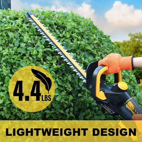 22 Inch Cordless Hedge Trimmer Tool Only No Battery Hassle Lightweight 4.4 Lbs With 0.63 Inch Cutting Capacity in use on bush