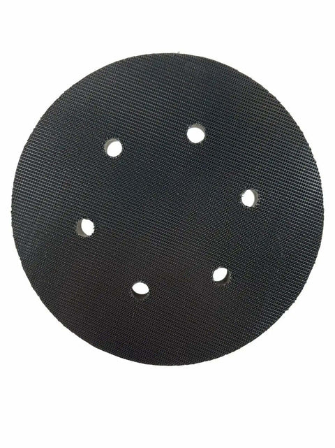 Front view of 6 Inch Hook And Loop Backing Pad For Polisher 7424 7424XP 18001 Heavy Duty Beefy Durable Spare Part with holes.