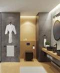 Modern bathroom with Oil Rubbed Bronze All In One Bathroom Set With 3 Light Vanity Fixture And Coordinating Towel Bar Towel Ring Robe Hook And Toilet Paper Holder For A Simple Quick And Easy Bathroom Upgrade