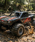 Dope Amphibious RC Monster Truck For Kids With Dual Batteries, True Submersible All Terrain 4WD Car splashing through mud