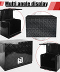 Multi-angle view of Rock Solid Aluminum Generator Tool Box Waterproof Storage Cabinet With Deadbolt Lock, 24.4x15.7x19.7 inch, black.