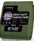Heavy Duty Canvas Tarp 6x8 Feet With Rustproof Grommets 12 Oz Water Resistant Canvas UV Resistant Multipurpose Outdoor Tarpaulin