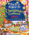 Illustrated Slow Cooker Christmas Cookbook Featuring 600 Holiday Recipes For Effortless Festive Spreads And Quick Seasonal Sides with festive food illustrations