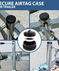 Heavy Duty Discreet Apple AirTag Trailer Jack Mount secure case clips onto trailer tongue for universal tracking.