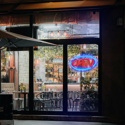 LED Open Sign For Business With Remote Control, Bright 24x12 Inch Window Sign for Restaurants Bars Retail Shops