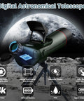Portable Auto Focus Refractor Telescope With 4K Astrophotography Camera Dual Internal And External Screens on lunar surface