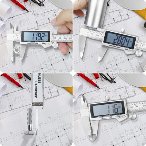 IP54 Waterproof Digital Caliper With Stainless Steel Build, Huge LCD Display, Vernier Caliper, measuring different objects