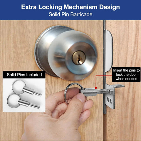 Heavy Duty Security Strike Plate With Integrated Anti Kick Barricade Pins For Badass Front Door Reinforcement And Double Layer Home Protection That Locks Everything Down Tight, showing locking mechanism close-up.