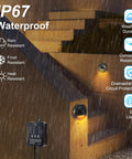 All In One Low Voltage LED Deck Lights Kit With Transformer Timer And Photocell Sensor IP67 Waterproof on rainy stairs