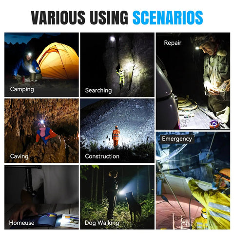 Rechargeable Right Angle Headlamp With Magnetic Base And 90 Degree Swivel, 1600 Lumen Waterproof Work Light For Repairs And Night Projects, Hands Free Beast Mode Brightness For Camping, DIY And Emergency Troubleshooting