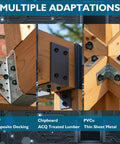 Heavy Duty Galvanized Connector Screws For Joist Hangers In Bulk Size Nine By 1-1/2 Inch shown in multiple framing applications.