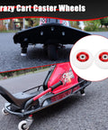 Heckuva Durable Replacement Caster Wheels For Razor Crazy Cart Xl Dlx Shift Set Of Two Bright Red 76Mm By 30Mm smooth rollin tires visible on black frame