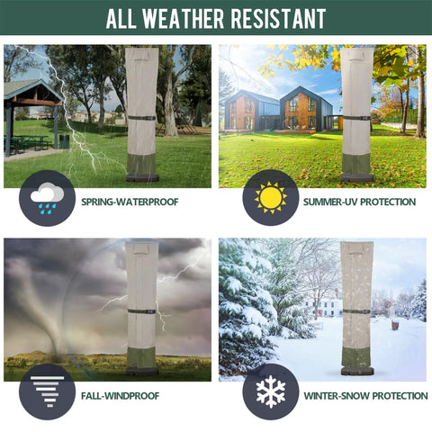 Cantilever Umbrella Cover For 9 To 13 Ft Umbrellas 600D Water Resistant UV And Fade Resistant For Rain Or Shine in all seasons