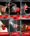 EZARC 30pcs Bi-Metal Hole Saw Kit with 8% Cobalt Cuts Multi-Materials Like A Pro From 3 4 Inch To 4 1 2 Inch Heavy Duty Drilling Tools For Wood Steel And Metal, cutting wood, metal, plastic, plasterboard, aluminum, and copper