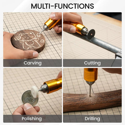 Multi-functions of Beast 1200W Flex Shaft Rotary Tool with 30000 RPM Variable Speed in carving, cutting, polishing, drilling
