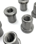 Straight Up Bulletproof Weld In Replacement Nuts for Jeep Wrangler YJ TJ frames, showing six sturdy steel weld-in nuts.