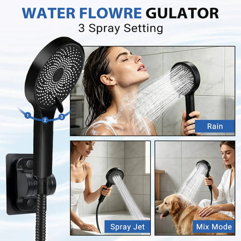 Eight Inch Square Rain Shower Head With Handheld Spray Combo Knockout Matte Black Finish Tough As Nails 304 Stainless Steel High Pressure Output And Eleven Inch Adjustable Arm Deliver No Sweat Comfort