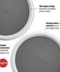 Close-up of 9 Inch Non Slip Pantry Cabinet Lazy Susan Turntable Set Of 2 Spinning Organizer showcasing non-skid surface and durability.