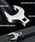 Heavy Duty 1/2 Inch Drive Jumbo Crowfoot Wrench 1 1/4 Inch SAE Open End Wrench with durable jaws and mirror chrome surface.