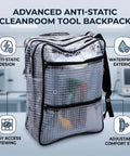 Badass Clear Pvc Engineer Tool Backpack Featuring Quick Access Grid Pockets Anti Static Waterproof Construction with adjustable straps.
