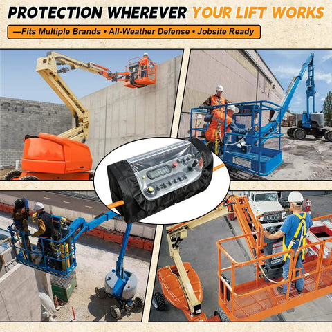 Tough As Nails 600D Control Panel Cover For JLG Boom Lifts Pre2015 on various boom lifts protecting control panels outdoors.