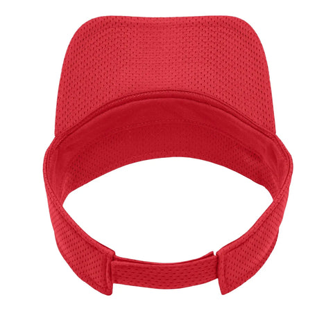 Tough Industrial Gear Abandoned Factory Machinery Sport Sun Visor In Red For Adult One Size features breathable polyester mesh and adjustable hook loop.