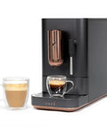 Image of Top Shelf Wifi Automatic Espresso Machine With Built In Milk Frother And Adjustable Bean Grinder 1.2 Liter Tank in matte black.