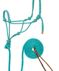 Diamond Braid Rope Halter And Lead For Horses Hand Knotted From A Continuous Three Eighths Inch Poly Rope With Double Noseband