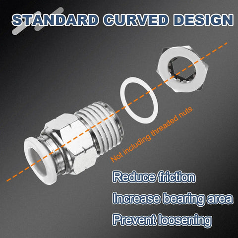 Fifty Heavy Duty PTFE Flat Washers Serving As Tough O Ring Gasket Spacers, 34mm ID and 38mm OD, designed for faucet and valve sealing.