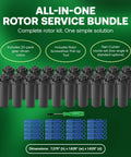 Image of 5000 Rotor Sprinkler System With Nozzle Tree 20 Pack Plus CPRTOOL displayed on green background
