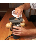 Heavy Duty CNC Milled Acetal Resin Router Baseplate Designed For Bosch 1617 Fixed Base Workshop Rigs during maintenance.